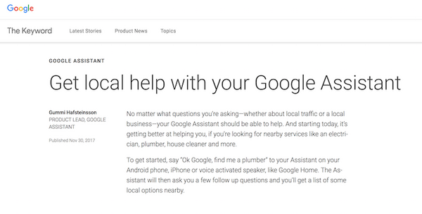 Google、地元の専門業者を探し出す機能をGoogle Assistantに実装