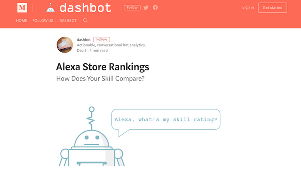 【Dashbot調査】2017年11月、Amazon Alexaスキルストアのランキングで見る米国スキル最新トレンド