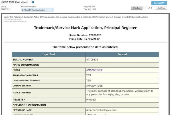 Amazonが「AMAZONTUBE」の商標出願、Echo ShowやFire TV向けのYouTube競合サービスを検討中？