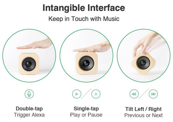 ミニマルでナチュラル、木製キューブ型Alexa搭載スマートスピーカー「Sugr Cube」
