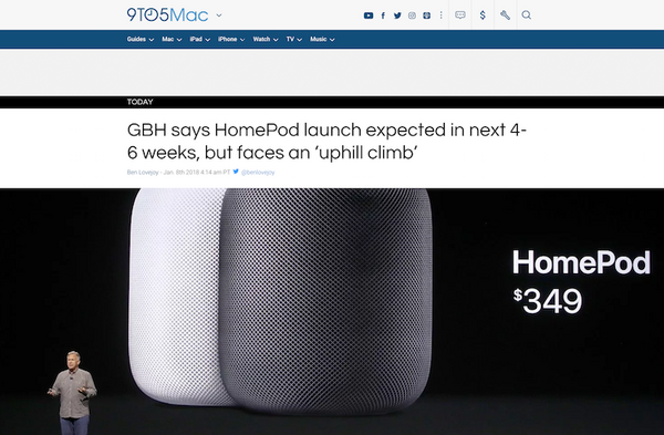 待望のApple社製スマートスピーカー「HomePod」出荷は4～6週間後？