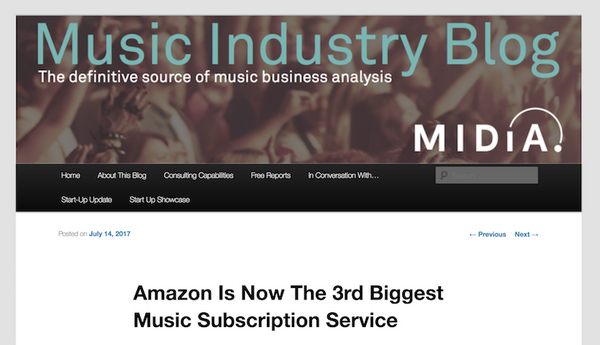 Amazon Echoのおかげ？世界のストリーミング音楽サービス、Amazon Musicのシェアが上昇して3位に。
