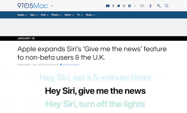 Apple、Siriのニュース読み上げ機能を米国、英国、オーストラリアで展開。HomePodの準備？