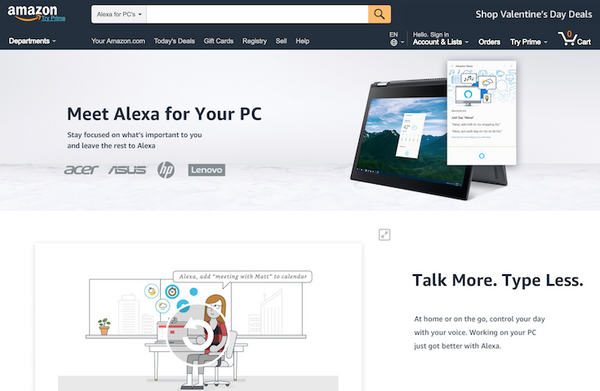 WindowsマシンにAlexa搭載の時代へ「Alexa for PC」公式サイトオープン！Echoファミリーとの違いは？