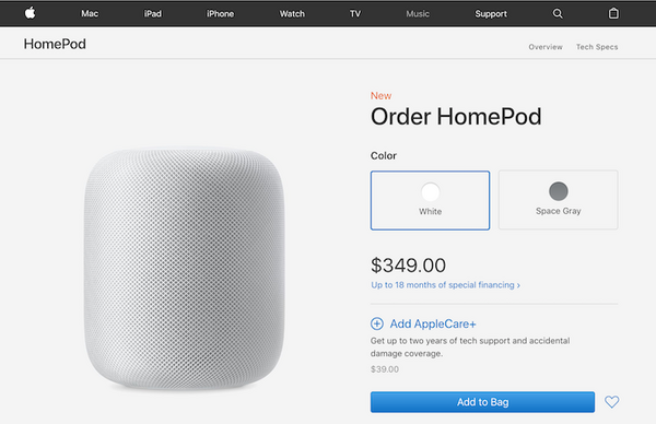 【米国】AppleがHomePodの予約受付開始！今なら2月9日にお届け