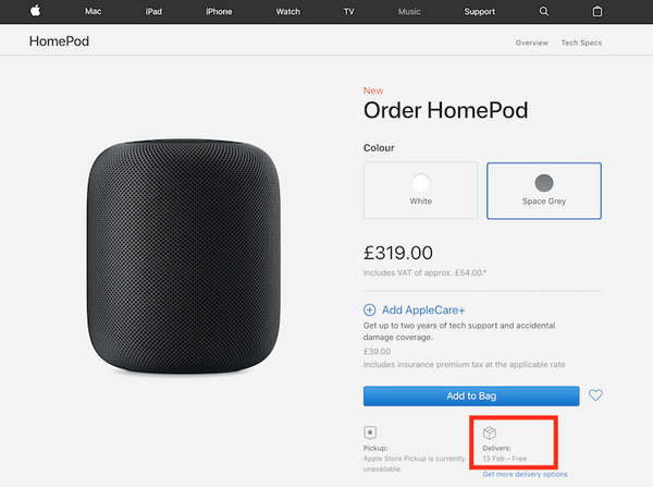 Appleの「HomePod」イギリスでは初日出荷分が売り切れの模様