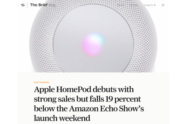 【Slice Intelligence調査】Apple HomePodの売れ行きは？どんな人が予約した？