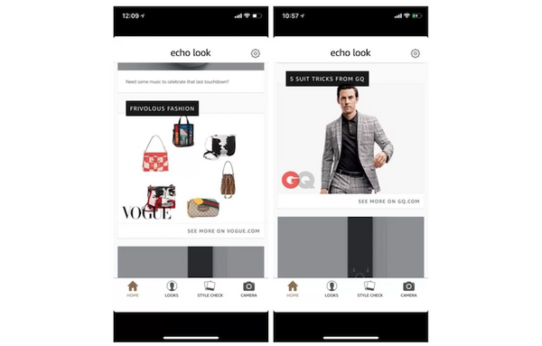 Amazon Echo Look、「Vogue」と「GQ」のコンテンツ配信へ