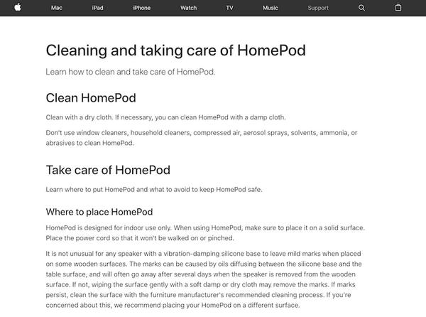 HomePodが木製テーブルにリング跡を残す問題発生、既に対策商品も登場