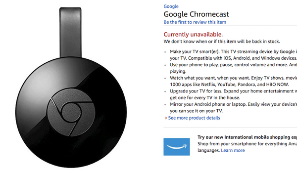 【米国】Amazonがライバル製品のChromecastをいまだ販売せず