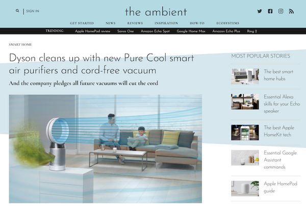 ダイソンがAmazon Alexa対応の空気清浄機「Dyson Pure Cool」発表