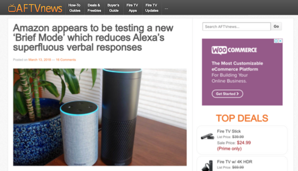 【米国】Amazon Alexaに「Brief Mode」登場、Alexaの音声返答を減らしてチャイムでリアクション