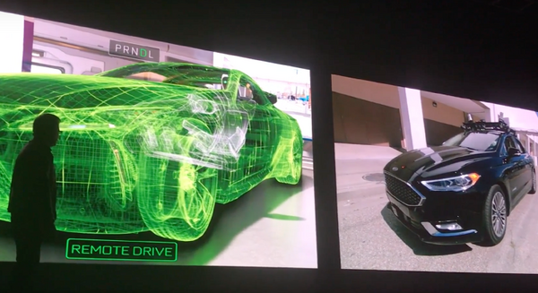 【GTC2018】基調講演で「Holodeck」を使って無人の車を遠隔操縦！観客騒然！自動運転には遠隔操作も必要か