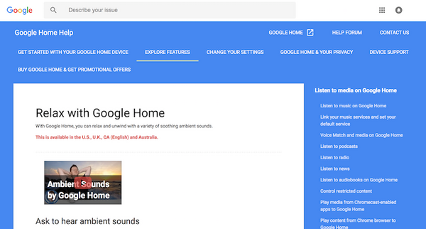 【英語圏】Google Homeを使ってアンビエントサウンドでリラックス