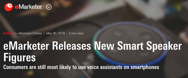 米国スマートスピーカーの利用者数、ウェアラブルデバイス利用者数を超える市場予想