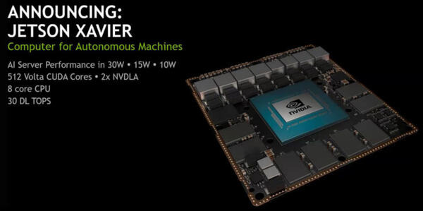 ロボットやドローンのAI高速化へ、NVIDIAが20倍高速のロボティクス専用AIコンピュータ「Jetson Xavier」を発表！