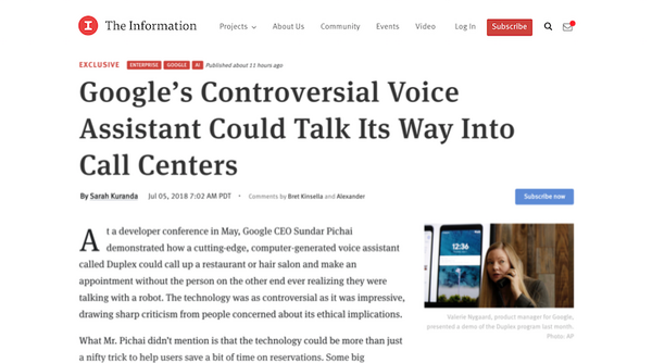 人間のように話すAI「Google Duplex」、コールセンター等での利用を検討か？