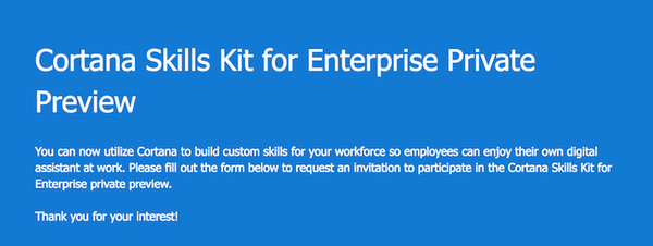 マイクロソフトがCortana Skills Kit for Enterprise」を発表。自社内だけで使える固有スキルの開発が可能に！