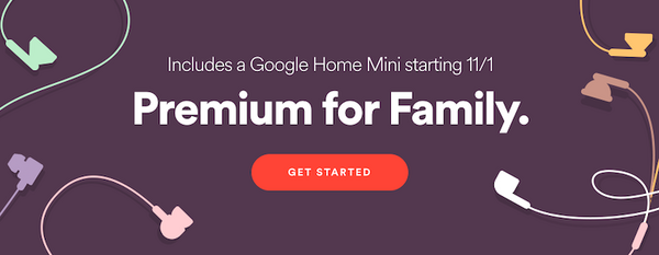 【米国】Spotify Premium家族プラン加入者にGoogle Home Miniをプレゼント