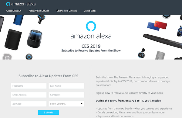CES 2019でのAmazon Alexa、展示スペースが巨大です。