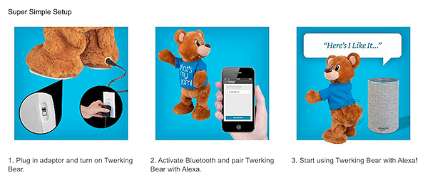 Alexaと連動するクマのぬいぐるみ「Gemmy Twerking Bear」が登場！ 価格は約4千円、音楽のテンポに合わせて尻振りダンス