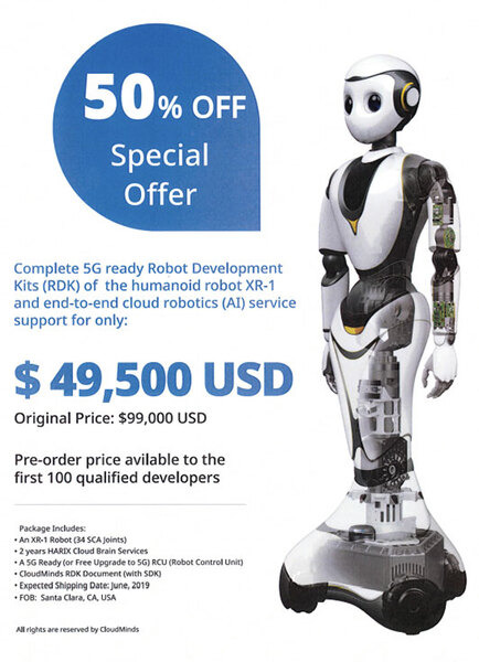 米クラウドマインズが身長約1.6mのヒューマノイドロボット「XR-1」を披露　針の穴に糸を通すことができる