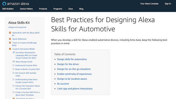 【Alexa Auto】運転中に使われることを想定したAlexaスキルが開発可能に！