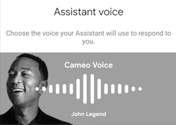 米国のGoogleアシスタント、ジョン・レジェンドの声が選択可能に！