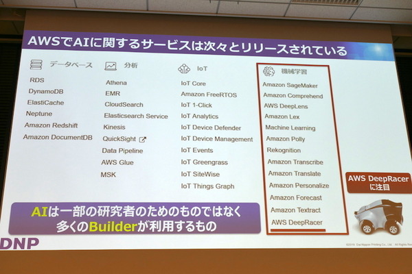 AWS、自律レーシングカーで強化学習を学ぶ「AWS DeepRacer」実機を日本初お披露目　大日本印刷が採用、社内レースを定期実施