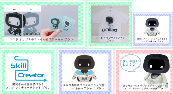 オリジナルVOICEで話すユニボ、特別なコスチュームとセット、ユニボグッズなど、CAMPFIREで販売開始！ユニロボット5周年記念