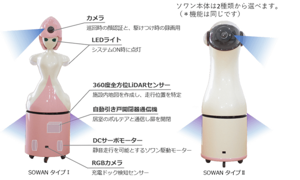 “時給88円”の介護ロボット「SOWAN(ソワン)」　介護施設内での自動巡回見守りや異常時の駆けつけ、情報通知などを行う