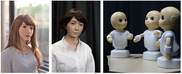 EXPOCITYでアンドロイドや小型ロボットによる「対話知能学」の実証実験　ERICA、U、CommUを使用した対話サービス活用
