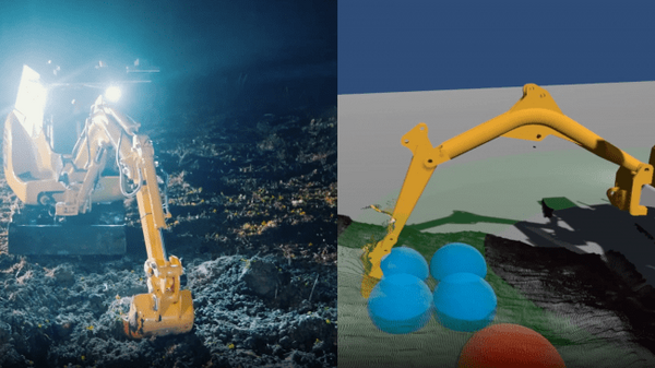 遠隔操作のショベルカーで除雪作業　ロボット技術を活用　三菱電機とSE4が岩手県で