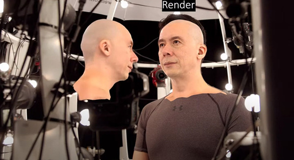桐島ローランドさんがふたり?　人物をスキャンして3DCGサイバーヒューマン生成　リアルタイムCG合成撮影システムを開発　CyberAgent