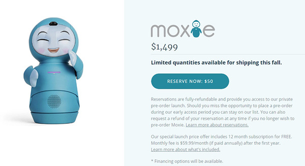 子どもの学習と発達をサポートするAIコンパニオンロボット「Moxie」アニメーションで表情豊か　米国で発表