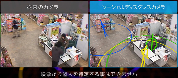 利用者がスマホで混雑状況を確認できる「ソーシャルディスタンスカメラ」日商エレとアースアイズ