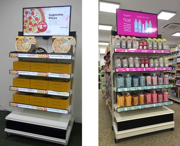 AIが来店客にあわせて最適な販促コンテンツを表示　一般的な陳列棚に装着可能なデジタルサイネージ　リコーとタナックス共同開発