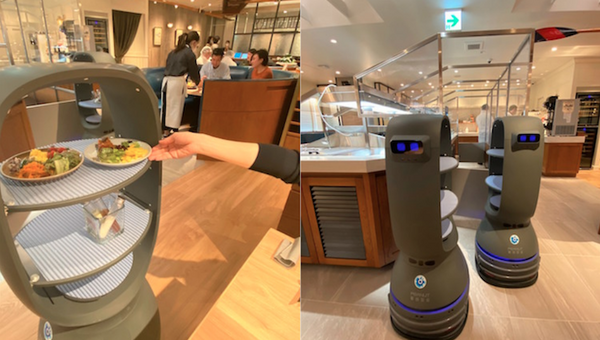 ロボットがサラダを席まで運びます　QBITの自動搬送ロボットを三笠会館が採用　オーダースタイルのサラダバー二子玉川にオープン