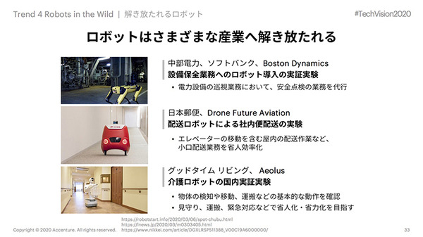 ロボットが解き放たれるためには信頼と生態系の形成が重要　アクセンチュアのテクノロジービジョン
