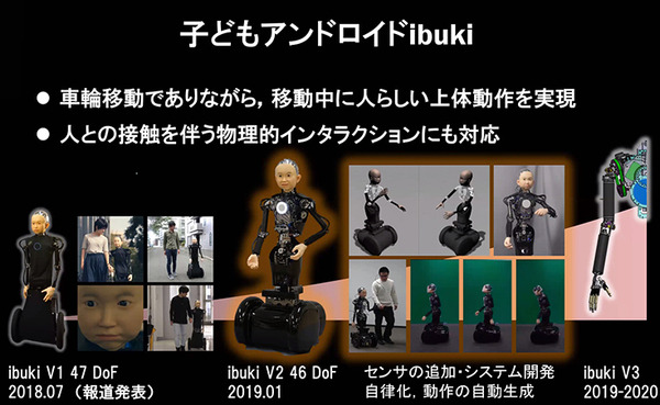 車輪で移動する子どもアンドロイド「ibuki」で挑む3つの人間性　移動の感情表出/GANによる動作の自動生成/手つなぎ移動の効果