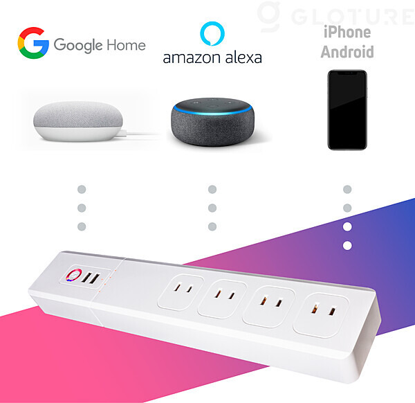 AlexaやGoogle アシスタント対応スマートコンセント「Power Strip」全６電源を音声やアプリで遠隔操作＆完全自動化