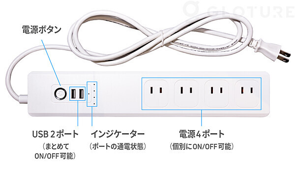 AlexaやGoogle アシスタント対応スマートコンセント「Power Strip」全６電源を音声やアプリで遠隔操作＆完全自動化