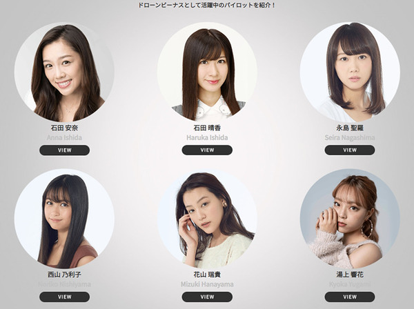ドローンの魅力と可能性を伝える女子ユニット「ドローンビーナス」新メンバー加入で6名に　石田晴香(元AKB48)/石田安奈(元SKE48)/永島聖羅(元乃木坂46)/西山乃利子/花山瑞貴/湯上響花