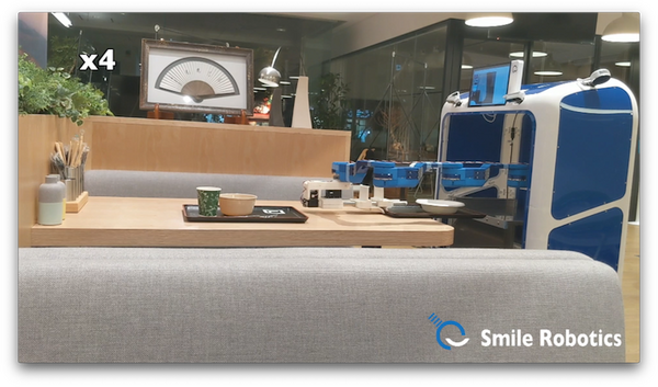 スマイルロボティクスがついに全自動下膳ロボット「ACUR-C」発表&動画公開　ロボットアームでトレーを自動回収　下膳の無人化へ