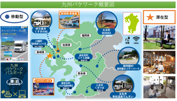 九州を移動・滞在しながらリモートワークも行える『九州バケワーク体験モニター』募集 GoToトラベル首都圏在住者がメインターゲット