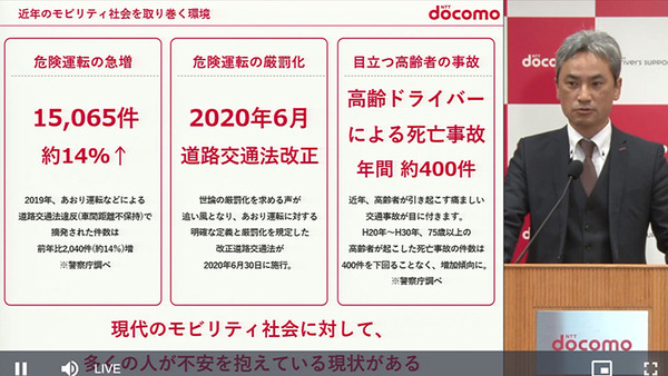 ドコモがスマホアプリ対応の通信型ドライブレコーダーと「ドコモ ドライバーズサポート」を発表　家族と繋がる