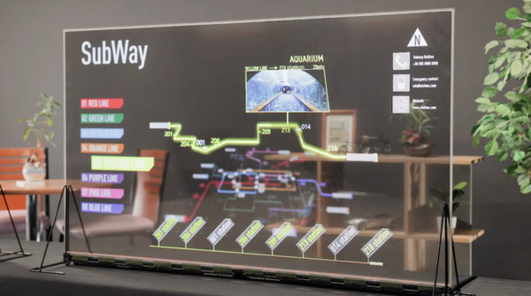 パナソニックが55V型の透明有機ELディスプレイモジュールを商品化 厚さは1cm未満 高い透明性と色鮮やかな高画質映像を実現