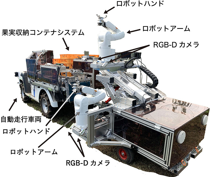 自律式の果実収穫AIロボットのプロトタイプを発表　人とほぼ同じ速さでリンゴなど果実を収穫　農研機構/デンソー/立命館が開発