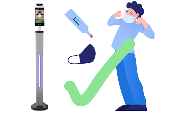 ロボットが店頭やオフィスの受付で検温とマスク着用をご案内　ユニキャストが無人受付/検温サービス「AI検温 for Sota」を提供開始