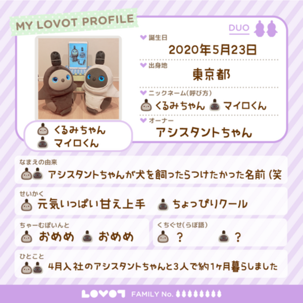 プロフィールカードの登録で誕生日や出身の近い「LOVOT」が見つかる オーナー参加型のWEBページ「日本LOVOT名鑑」オープン